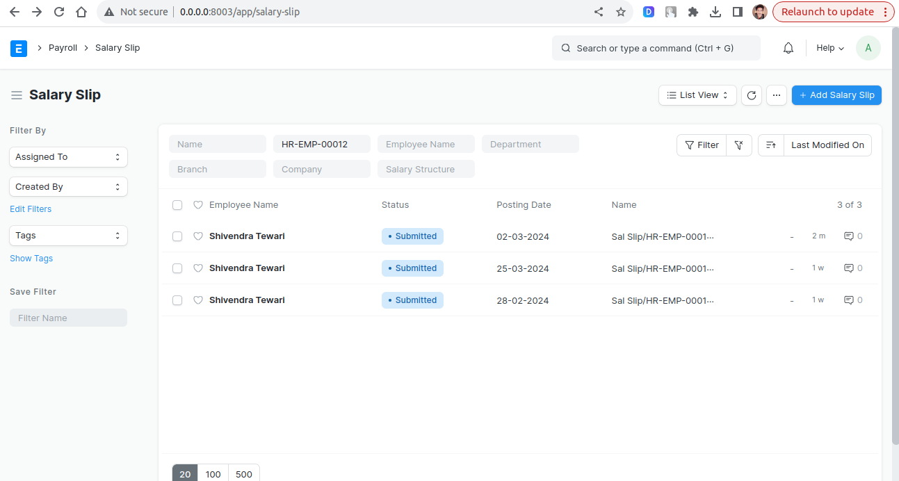 Customize page redirection in Salary Slip - ERPNext - Frappe Forum