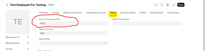 Employee Salary page