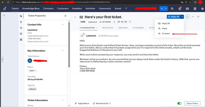 Ticket Forward