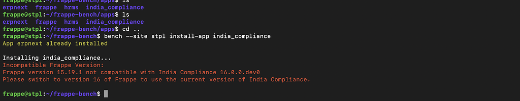 While Installing India Compliance in Version 15 getting Error? - Frappe ...