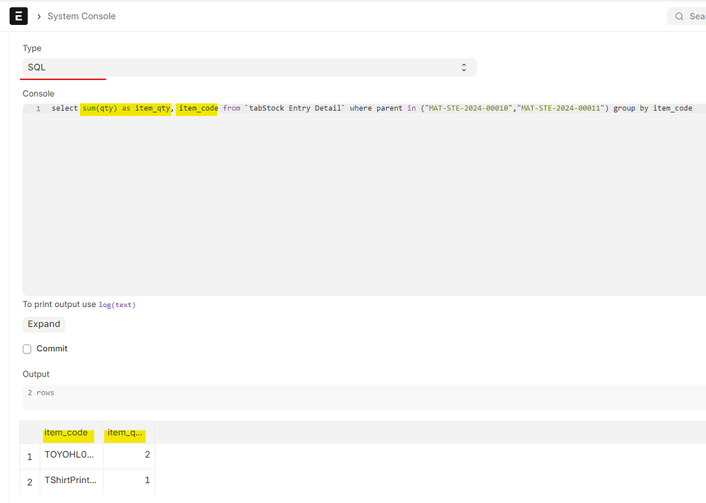 SQL and Python in System Console - ERPNext - Frappe Forum
