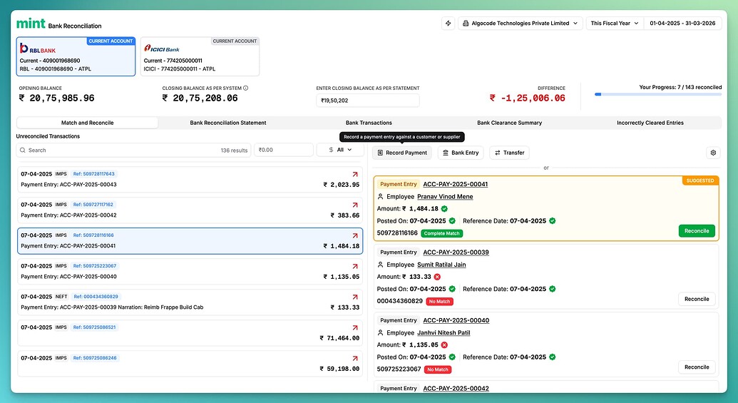 Introducing Mint - Better Bank Reconciliation for ERPNext ...