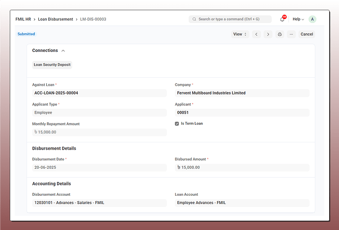 Loan Disbursement