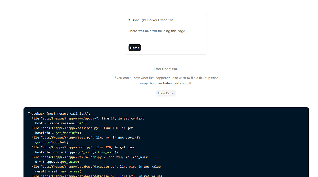 There was an error building this page - ERPNext - Frappe Forum
