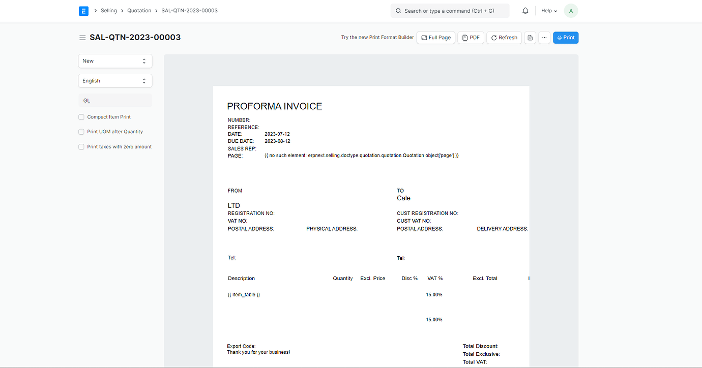 HTML and CSS print format not working - Customize ERPNext - Frappe Forum