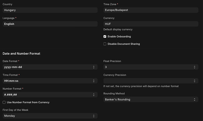 Frappe System Settings