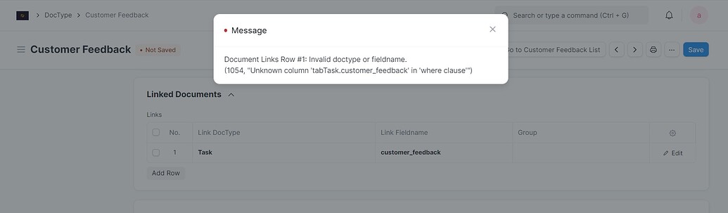 Error with Links while creating New Doctype - Customize ERPNext ...