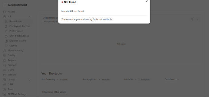 hrms frontend error