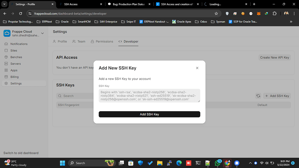 How to create ssh key - Frappe Cloud - Frappe Forum
