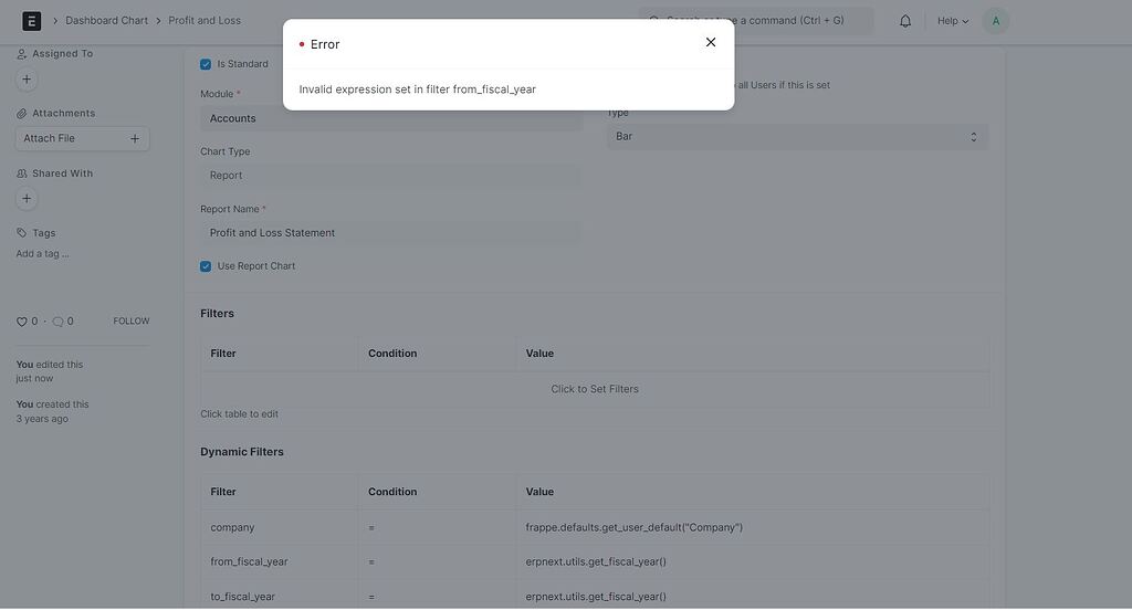 Invalid expression set in filter from_fiscal_year ERPNex t15 Frappe Forum
