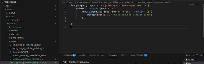 I am Facing Issue in adding button in custom Report - ERPNext - Frappe ...