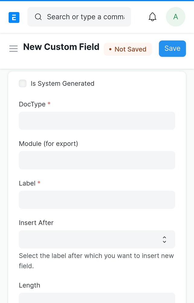 Create new custom field - ERPNext - Frappe Forum