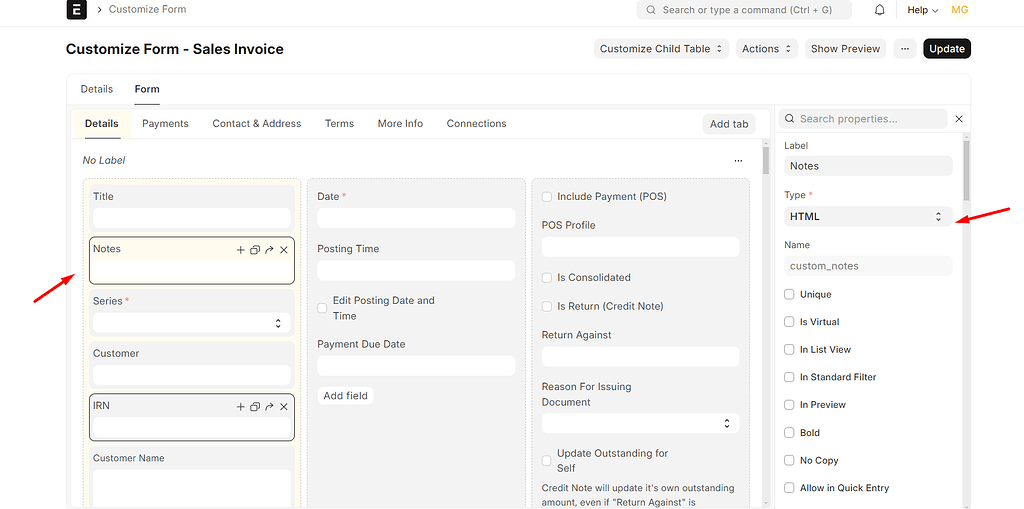 Customized Field not appear in Sales Invoice - ERPNext - Frappe Forum