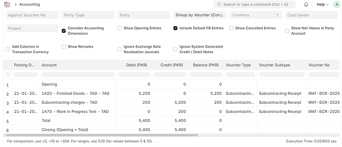 Subcontracting Receipt JE Issue