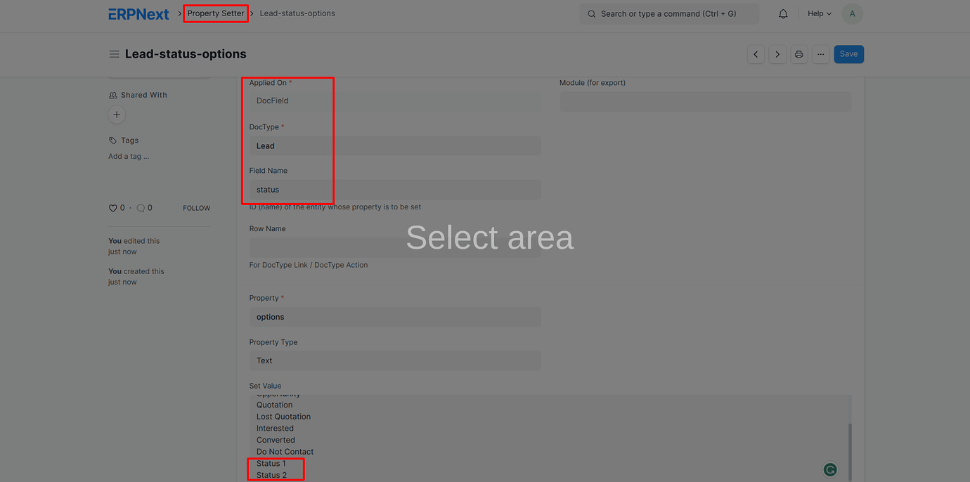 How to add new option in select field of job applicant status field