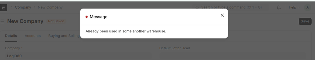 How to fix the this error while creating the new Company? - ERPNext ...