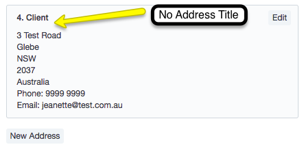 Address box on Lead page