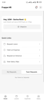 leave application frappe mobile