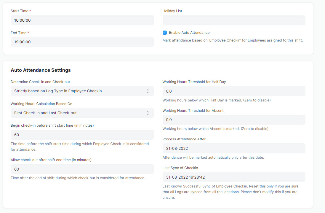 Employee checkin log type from biometric auto attendance - ERPNext ...