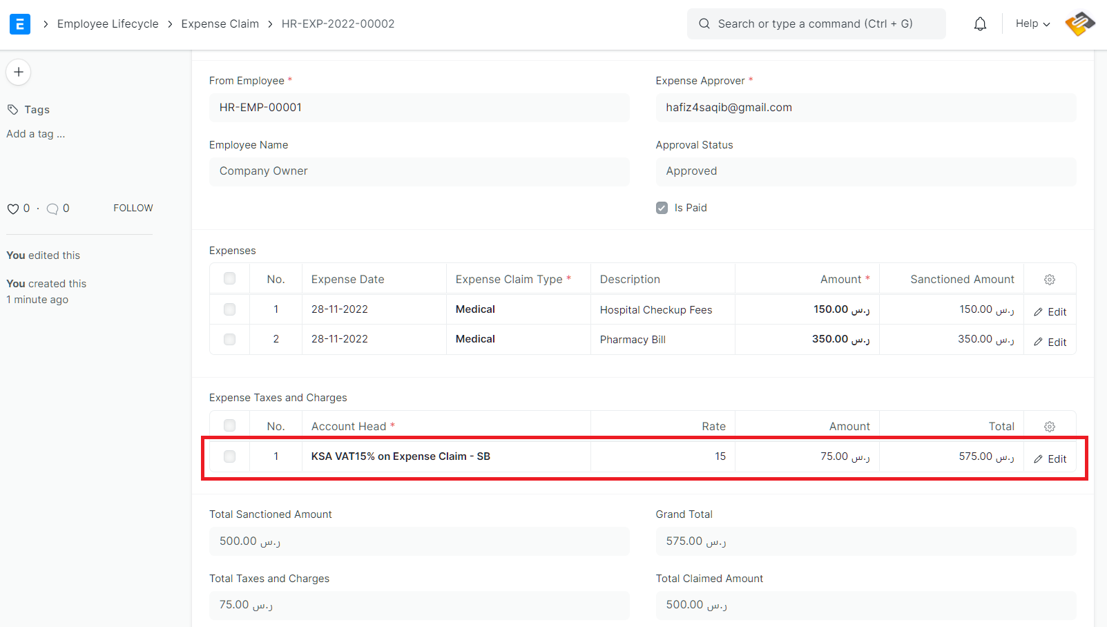 How To Show Expense Claim In Ksa Vat Report - Accounting - Frappe Forum