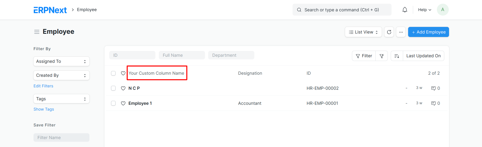 Change Name Column heading in list view erpnext Frappe Forum