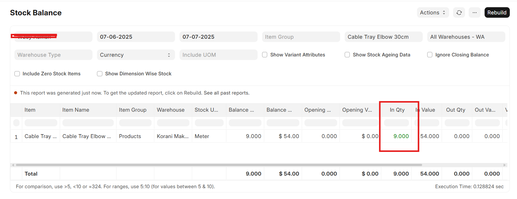 Quick Stock Balance, not showing quantities while in stock balance ...