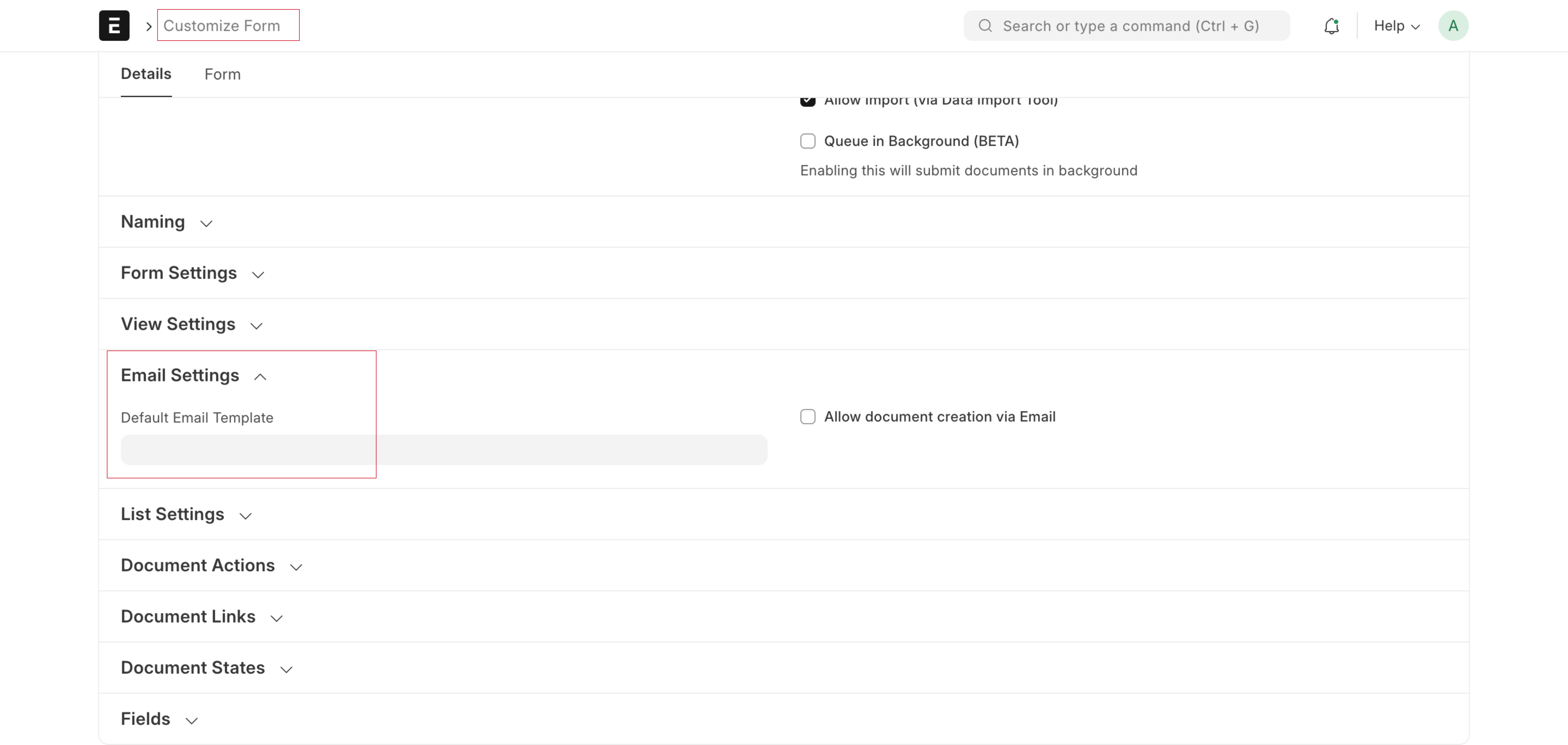 Default email setup erpnext frappe forum