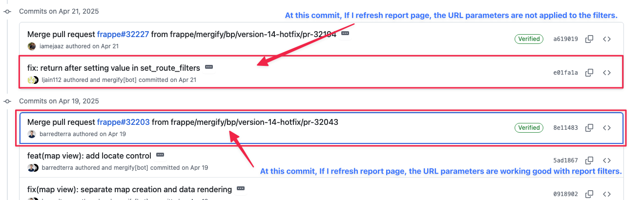 [Bug] set_route_filters with url is not working - Bug - Frappe Forum